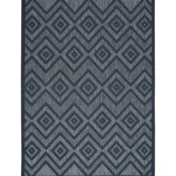 Outdoor Rugs-Kirkland's Home Navy Diamond Indoor/Outdoor Area Rug, 6X9 Blue