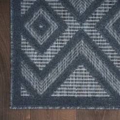 Outdoor Rugs-Kirkland's Home Navy Diamond Indoor/Outdoor Area Rug, 5X7 Blue