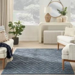 Outdoor Rugs-Kirkland's Home Navy Diamond Indoor/Outdoor Area Rug, 5X7 Blue