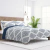 Quilts-Kirkland's Home Navy Diamond Line Reversible 2-Pc. Twin Quilt Set Blue/White