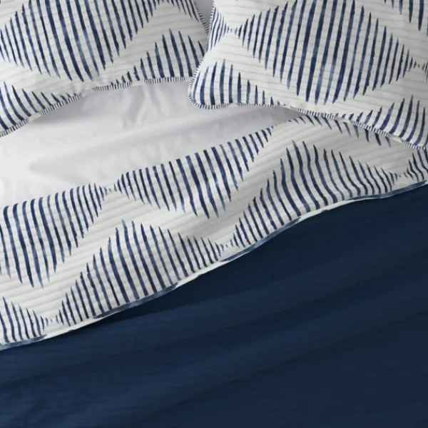 Quilts-Kirkland's Home Navy Diamond Line Reversible 2-Pc. Twin Quilt Set Blue/White