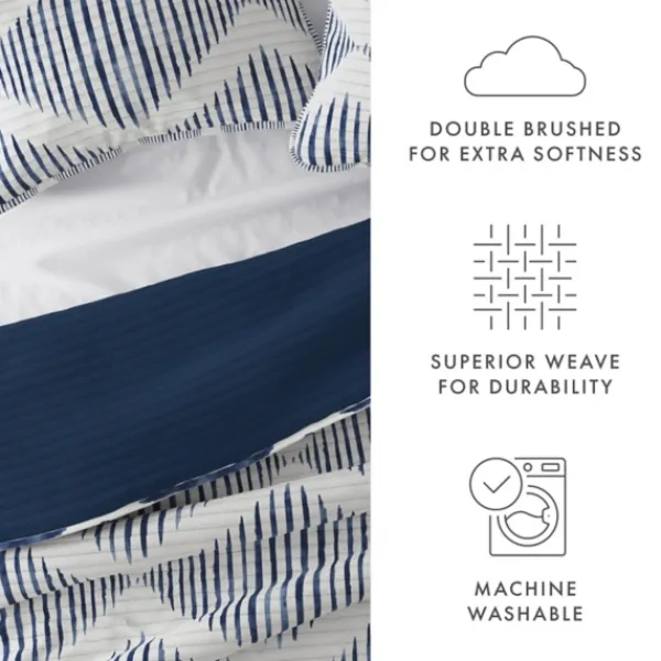 Quilts-Kirkland's Home Navy Diamond Line Reversible 2-Pc. Twin Quilt Set Blue/White
