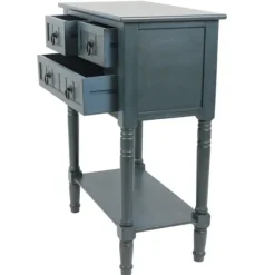 Console Tables-Kirkland's Home Navy 3-Drawer Console Table Blue