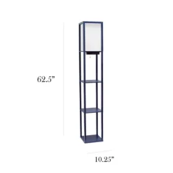 Floor Lamps-Kirkland's Home Navy Etagere Shelf Charging Floor Lamp Blue