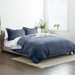 Comforters-Kirkland's Home Navy Farmhouse Dreams King 3-Pc. Comforter Set Blue/White