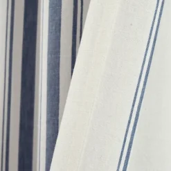 Curtains & Drapes-Kirkland's Home Navy Farmhouse Stripe Curtain Panels, Set Of 2 White/Blue