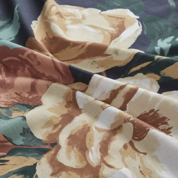 Shower Curtains-Kirkland's Home Navy Floral Cotton Shower Curtain Blue/Multi