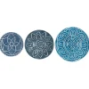 Wall Plaques-Kirkland's Home Navy Floral Metal Plate Wall Plaques, Set Of 3 Blue