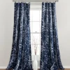 Curtains & Drapes-Kirkland's Home Navy Forest Curtain Panel Set, 84 In. Blue/White