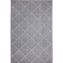 Outdoor Rugs-Kirkland's Home Navy Geo Lattice Outdoor Area Rug, 6X9 Blue
