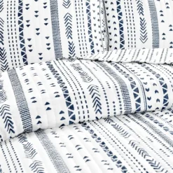 Quilts-Kirkland's Home Navy Geometric Full/Queen Reversible Quilt Set Blue/White