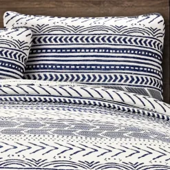 Quilts-Kirkland's Home Navy Geometric 3-Pc. King Quilt Set Blue/White