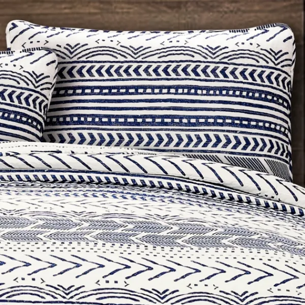 Quilts-Kirkland's Home Navy Geometric 3-Pc. King Quilt Set Blue/White