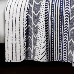 Quilts-Kirkland's Home Navy Geometric 3-Pc. King Quilt Set Blue/White