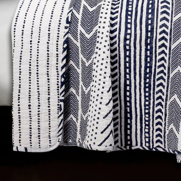 Quilts-Kirkland's Home Navy Geometric 3-Pc. King Quilt Set Blue/White