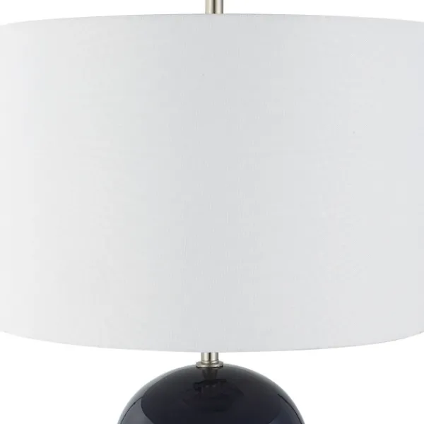 Table Lamps-Kirkland's Home Navy Glazed Ceramic Table Lamp White