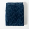 Blankets & Throws-Kirkland's Home Navy Heavenly Herringbone Plush Throw Blue
