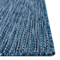 Outdoor Rugs-Kirkland's Home Navy Intertwine Indoor/Outdoor Runner Blue