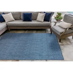 Outdoor Rugs-Kirkland's Home Navy Intertwine Indoor/Outdoor Area Rug, 4X7 Blue