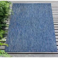 Outdoor Rugs-Kirkland's Home Navy Intertwine Indoor/Outdoor Area Rug, 4X7 Blue