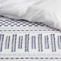 Comforters-Kirkland's Home Navy Jacquard California King 3-Pc. Comforter Set Ivory/Blue