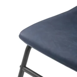 Dining Chairs-Kirkland's Home Navy Leather Industrial Dining Chairs, Set Of 2 Blue