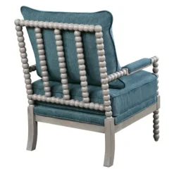 Accent Chairs-Kirkland's Home Navy Liam Turned Leg Accent Chair Blue