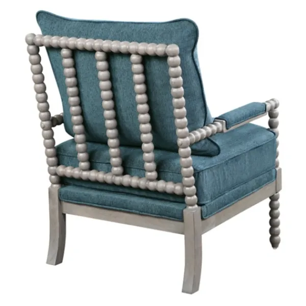 Accent Chairs-Kirkland's Home Navy Liam Turned Leg Accent Chair Blue