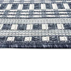 Outdoor Rugs-Kirkland's Home Navy Linear Macy Indoor/Outdoor Area Rug, 4X7 Blue