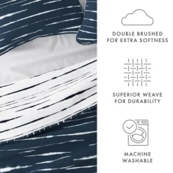 Quilts-Kirkland's Home Navy Linear Reversible 2-Pc. Twin Quilt Set Blue/White