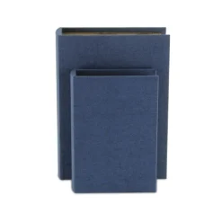 Baskets & Boxes-Kirkland's Home Navy Linen Book Boxes, Set Of 2 Blue
