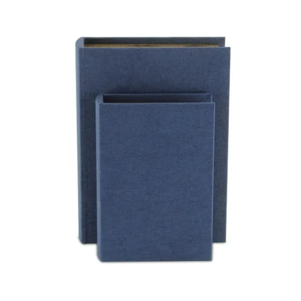 Baskets & Boxes-Kirkland's Home Navy Linen Book Boxes, Set Of 2 Blue