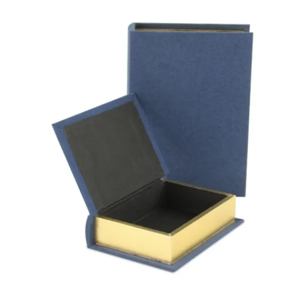 Baskets & Boxes-Kirkland's Home Navy Linen Book Boxes, Set Of 2 Blue