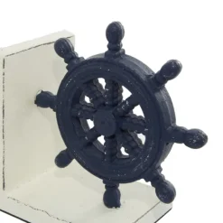 Decorative Accents-Kirkland's Home Navy Metal Coastal Bookends, Set Of 2 Blue/White