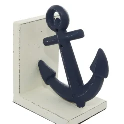 Decorative Accents-Kirkland's Home Navy Metal Coastal Bookends, Set Of 2 Blue/White