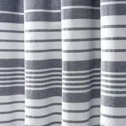 Curtains & Drapes-Kirkland's Home Navy Nantucket Fringe Curtain Panel Set, 95 In. Blue/White