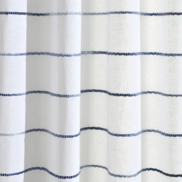 Curtains & Drapes-Kirkland's Home Navy Ombre Stripe Curtain Panel Set, 95 In. Blue/White
