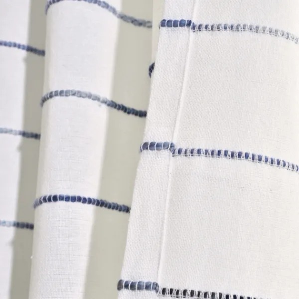 Curtains & Drapes-Kirkland's Home Navy Ombre Stripe Curtain Panel Set, 95 In. Blue/White