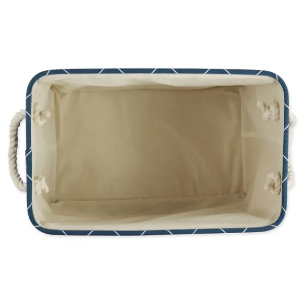 Baskets & Boxes-Kirkland's Home Navy Paw Trellis Rectangle Basket, 14 In. Blue
