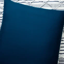Comforters-Kirkland's Home Navy Pintuck Stripe Full/Queen 5-Pc. Comforter Set Blue/White