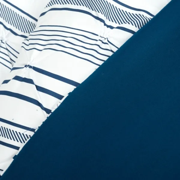 Comforters-Kirkland's Home Navy Pintuck Stripe King 5-Pc. Comforter Set Blue/White