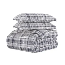 Duvets-Kirkland's Home Navy Plaid Polka Dot 2-Pc. Twin Duvet Cover Set Blue/White