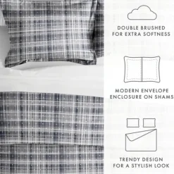 Duvets-Kirkland's Home Navy Plaid Polka Dot 2-Pc. Twin Duvet Cover Set Blue/White