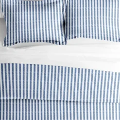 Duvets-Kirkland's Home Navy Rugged Stripe 2-Pc. Twin Duvet Cover Set Blue/White