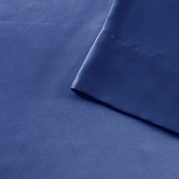 Bed Sheets-Kirkland's Home Navy Satin Standard 2-Pc. Pillow Case Set Blue