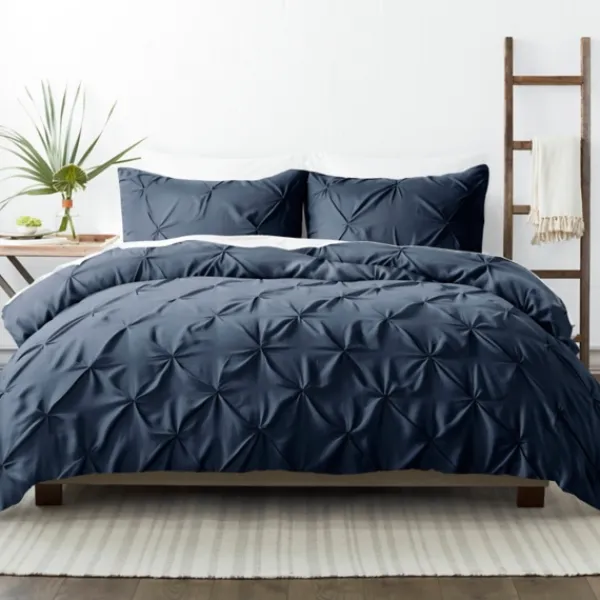 Duvets-Kirkland's Home Navy Soft Pinched 3-Pc. King Duvet Cover Set Blue
