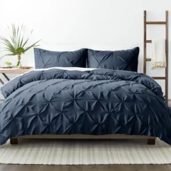 Duvets-Kirkland's Home Navy Soft Pinched 3-Pc. Twin Duvet Cover Set Blue