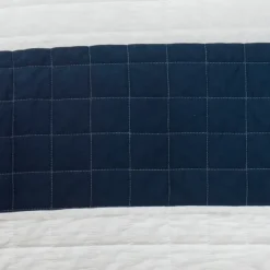 Quilts-Kirkland's Home Navy Stripe 3-Pc. Full/Queen Quilt Set Blue/White