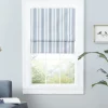 Curtains & Drapes-Kirkland's Home Navy Stripe Ricci Blackout Curtain Shade, 23 In. Blue