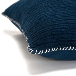 Pillows-Kirkland's Home Navy Subtle Striped Oversized Pillow Blue